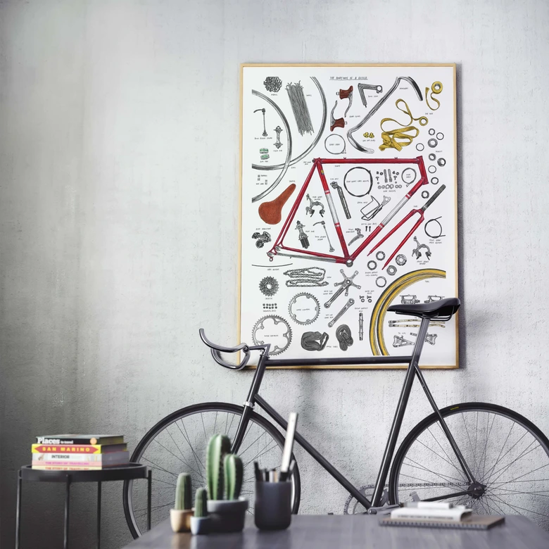 Poster Sparshott - Les composantes d'une bicyclette 