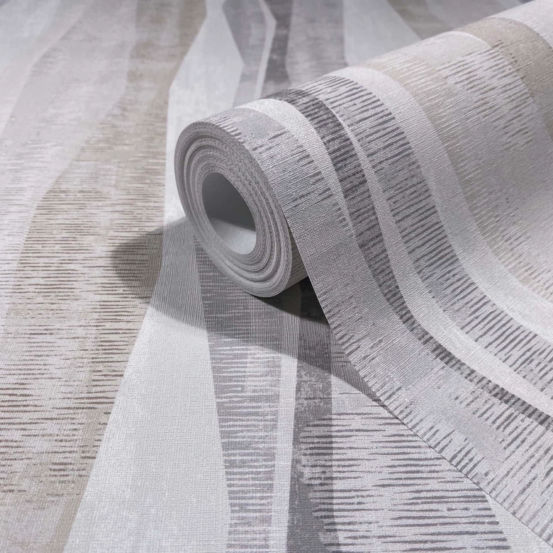 Vliestapete Streifen Grafisch Modern matt in Grau 