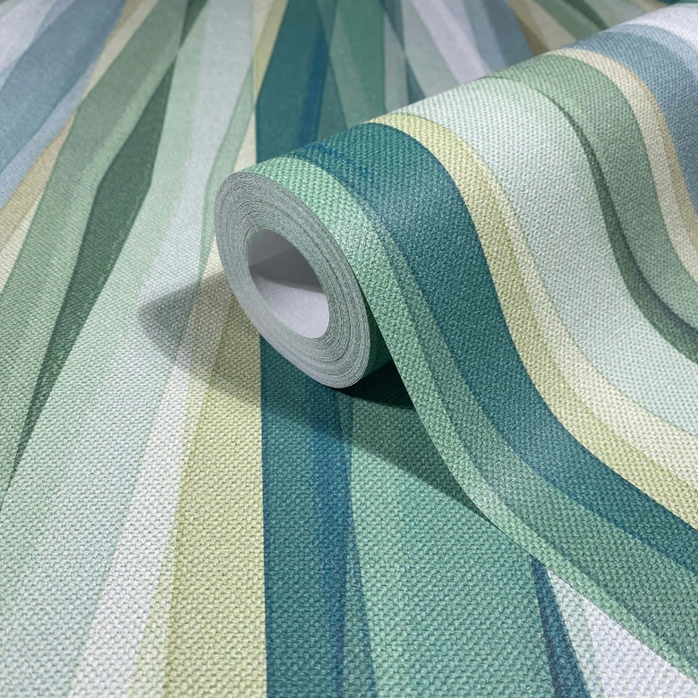 Tapeta z włókniny Stripes Stripes Modern, Kids matowa w kolorze zielonym 