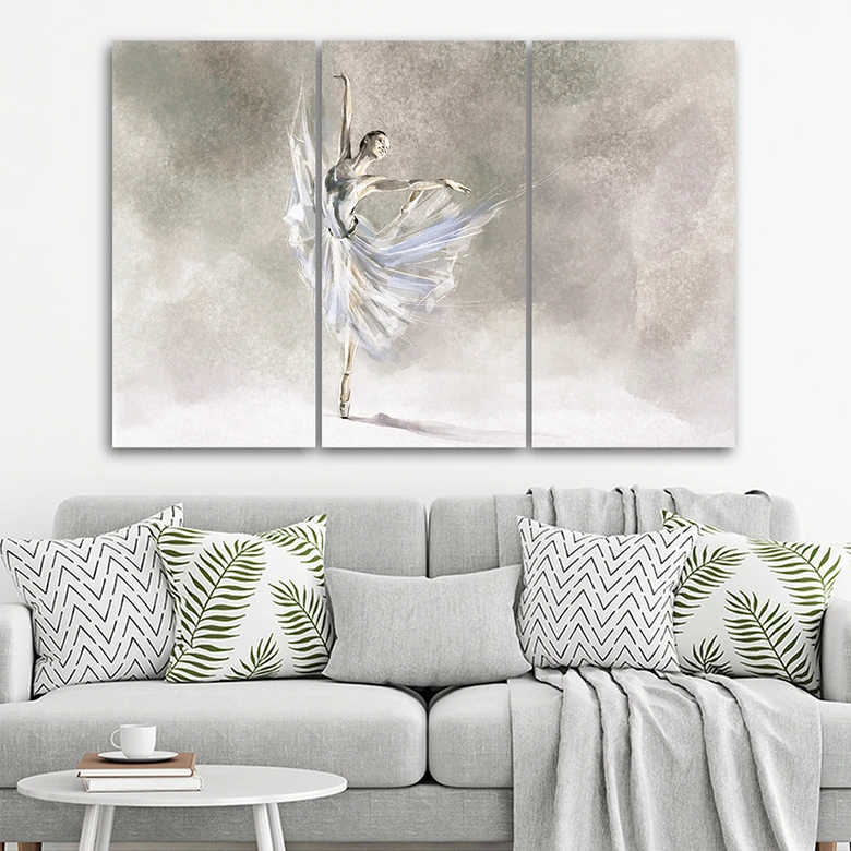 Leinwandbild 3 teilig, Ballerina Pirouet 