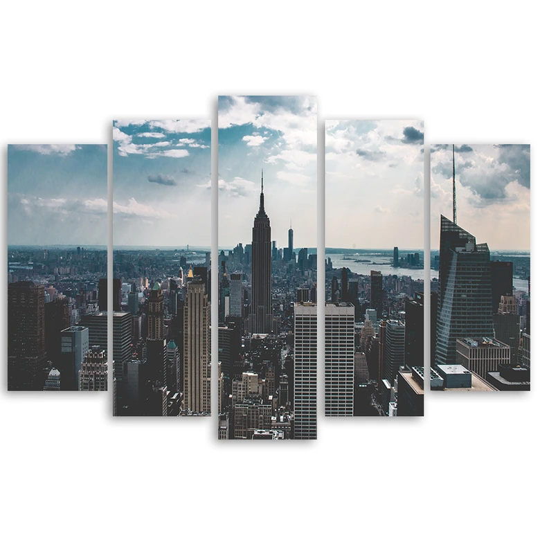 Leinwandbild 5 teilig, New York Stadt Panorama 