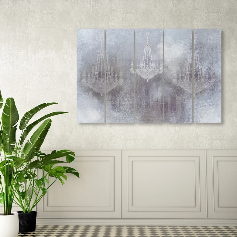 Canvas print 5 dele, lysekrone 