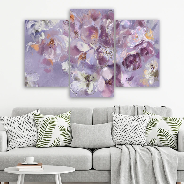 Leinwandbild 3 teilig, Iris Blume 