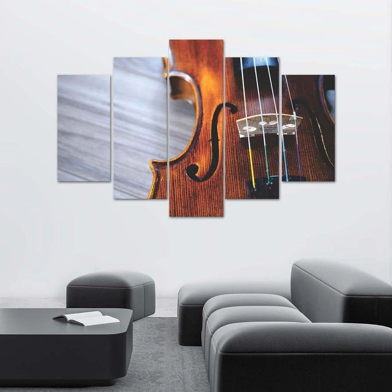 Leinwandbild 5 teilig, Geigenmusik 