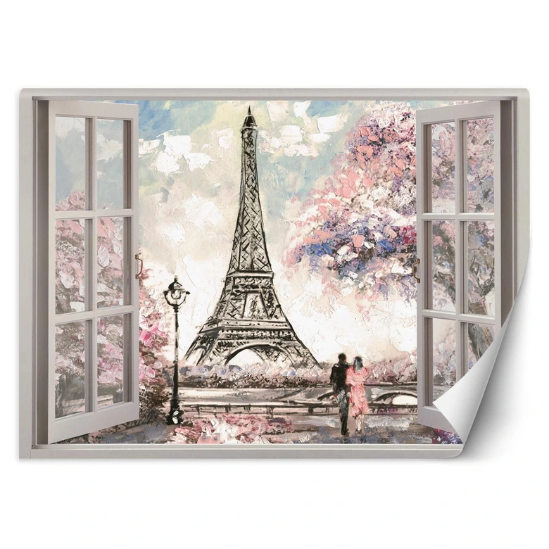 Fototapete Fensterblicklick Eiffelturm Paris France 
