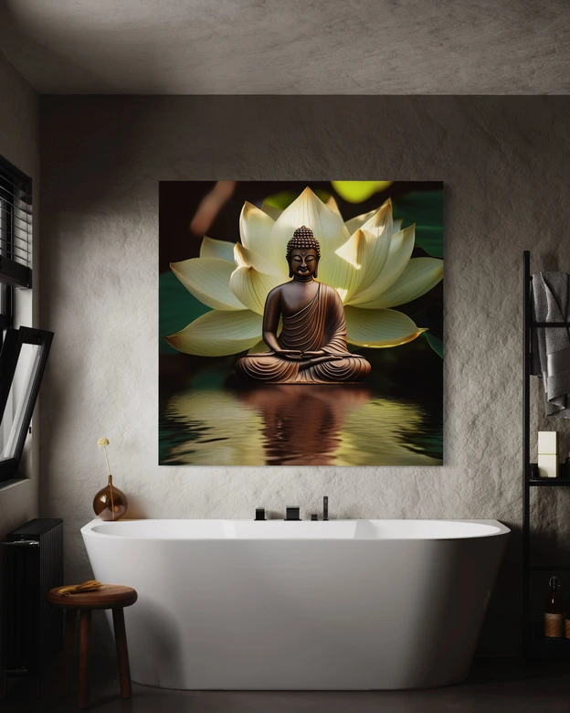 Leinwandbild Zen-Buddha Seerose 