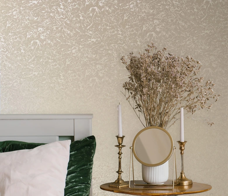 Vliestapete Linien Struktur Klassisch in Beige  