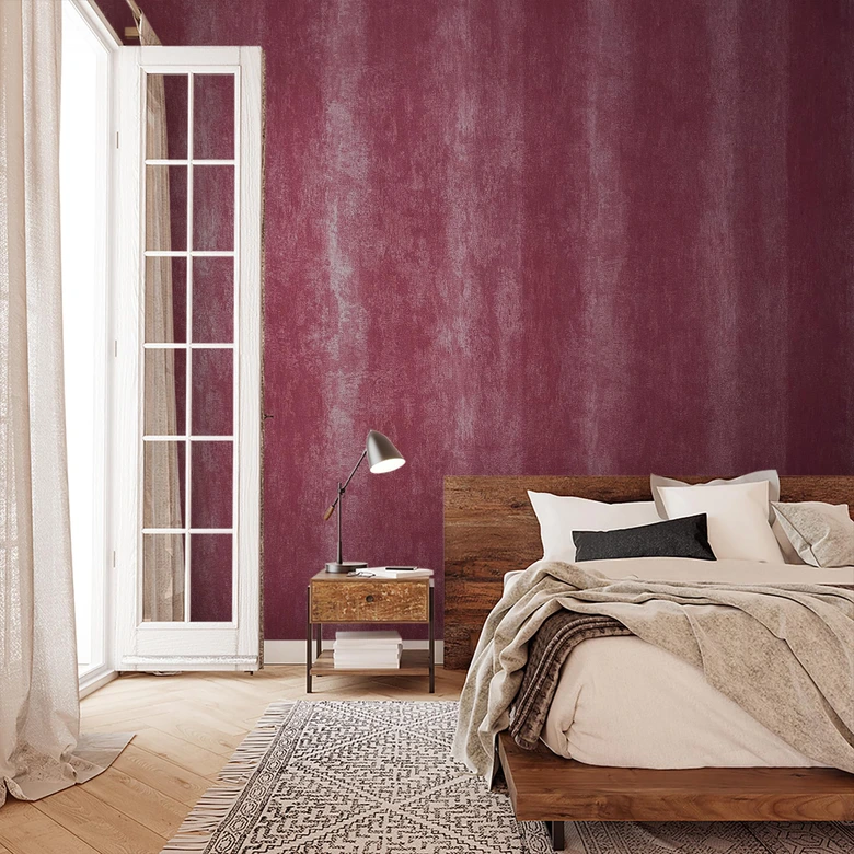 Vliestapete Uni Modern in Rot  