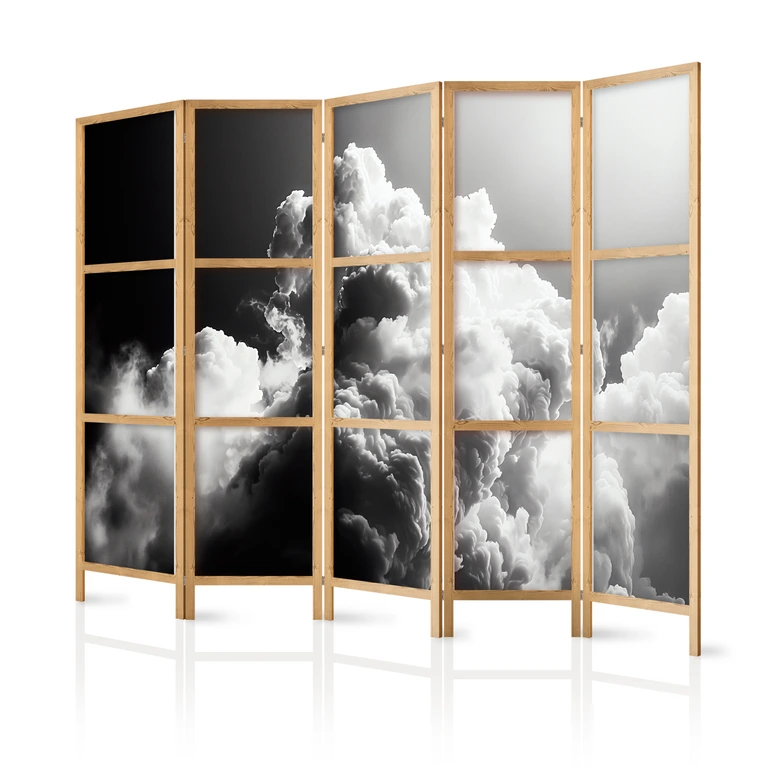 Japanischer Paravent, Raumteiler freistehend, Trennwand - Clouds Like from Dreams 