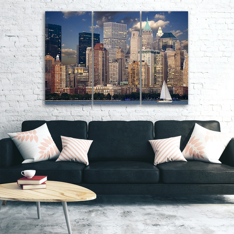 Leinwandbild 3-teilig, Panorama New York City 