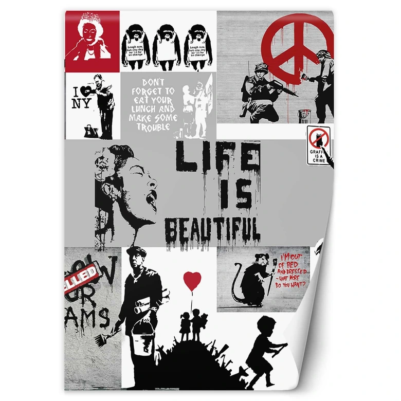 Fototapete, Banksy Collage 