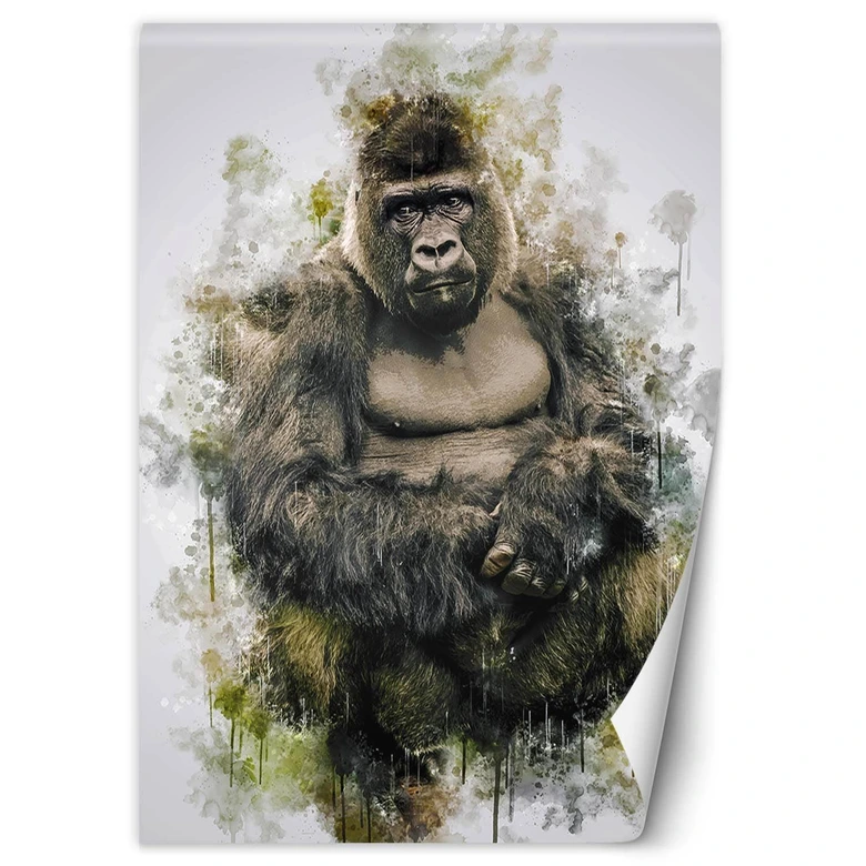 Fototapete, Für Junge Gorilla wie handgemalt 