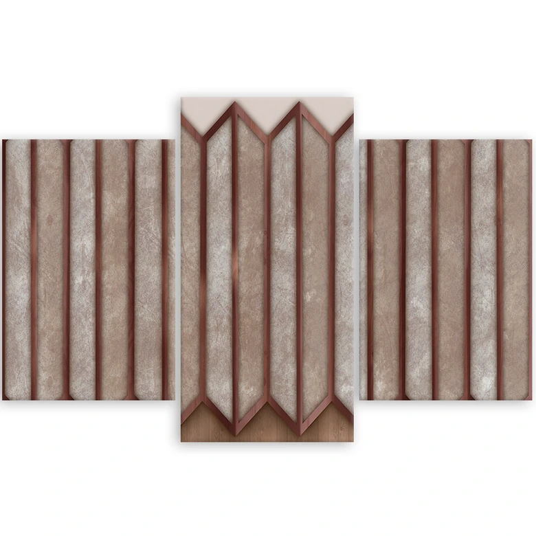 Leinwandbild 3 teilig, Buntes 3D -Fenster 