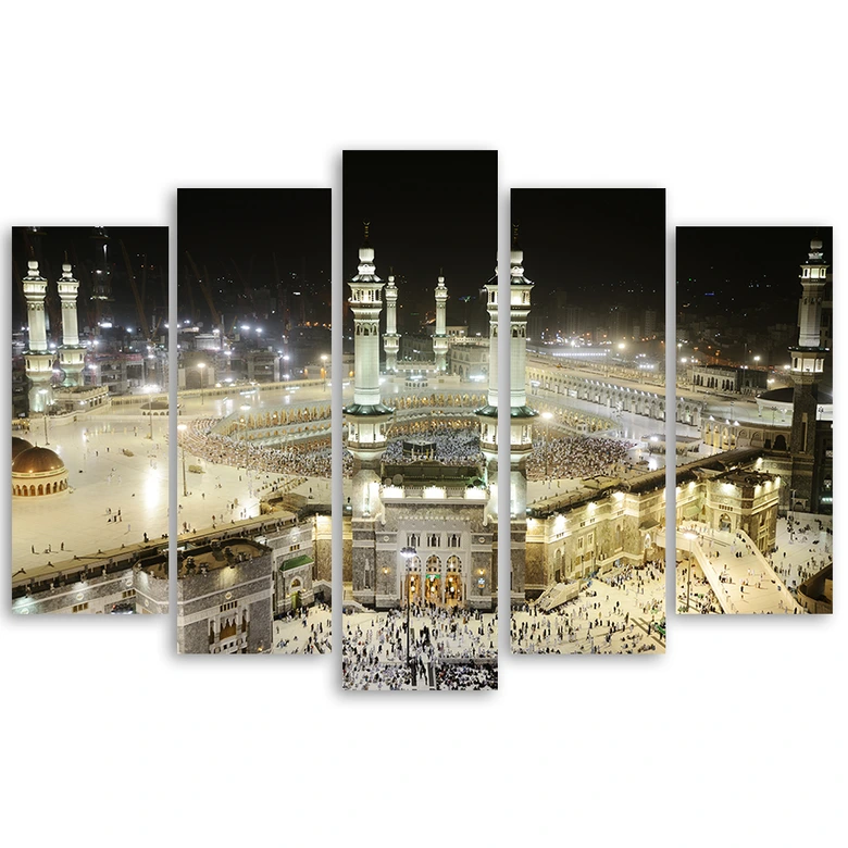 5 stykke lærredstryk, Mekka-moskeen 