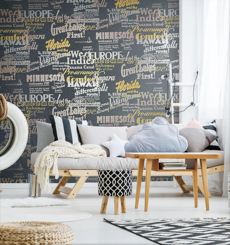 Vliestapete Grafisch Modern in Schwarz  
