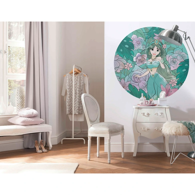 zelfklevend vlies behang - Jasmin Elegant MInt - 125 x 125 cm 