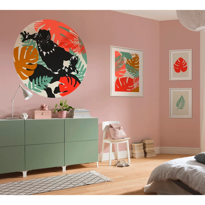 Selbstklebende Vlies Fototapete - Winter Tropics Black Panther - 125 x 125 cm 