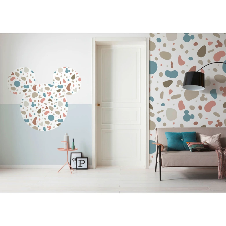 Selbstklebende Vlies Fototapete - Mickey Head Terrazzo Bambino - 125 x 125 cm 