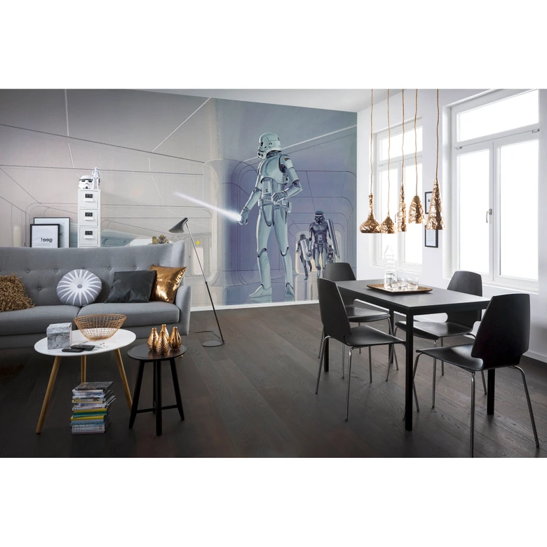 Vlies Fototapete - Star Wars Classic RMQ Stormtrooper Hallway - 500 x 250 cm 