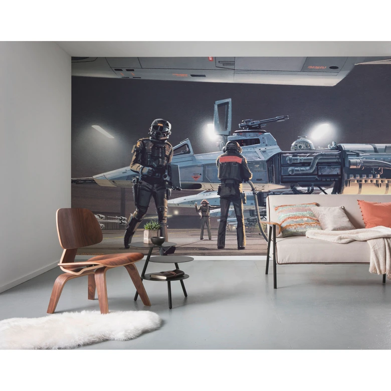 Vlies Fototapete - Star Wars Classic RMQ Yavin Hangar - 500 x 250 cm 