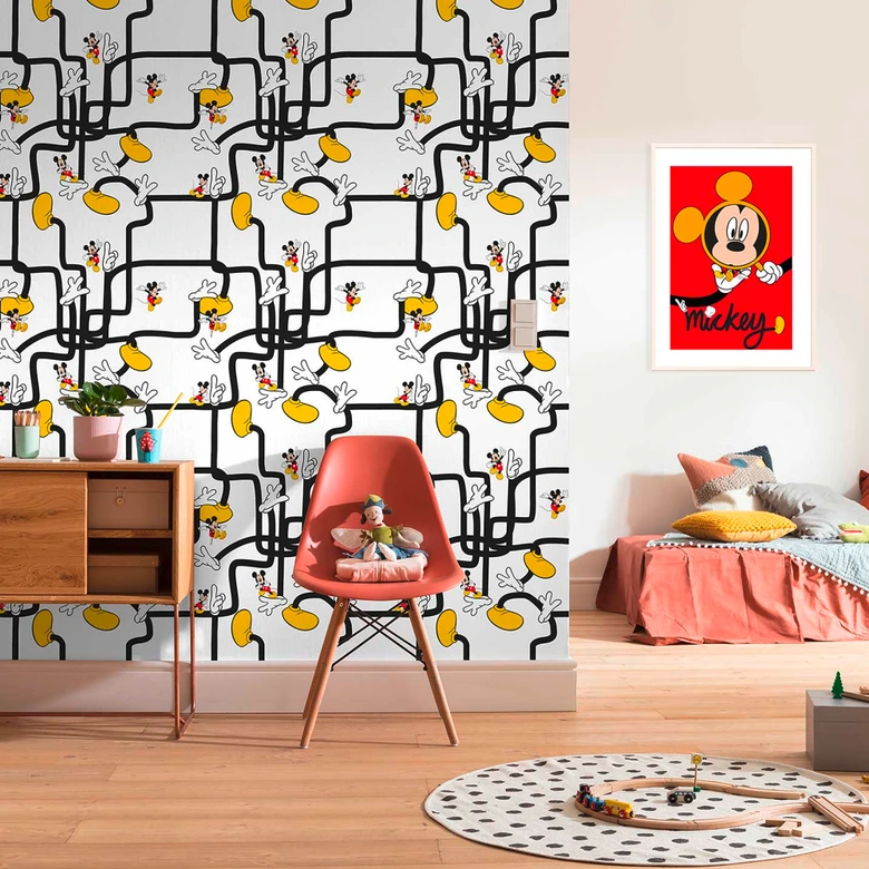 Vlies Fototapete - Mickey Mouse Foot Labyrinth - 200 x 280 cm 