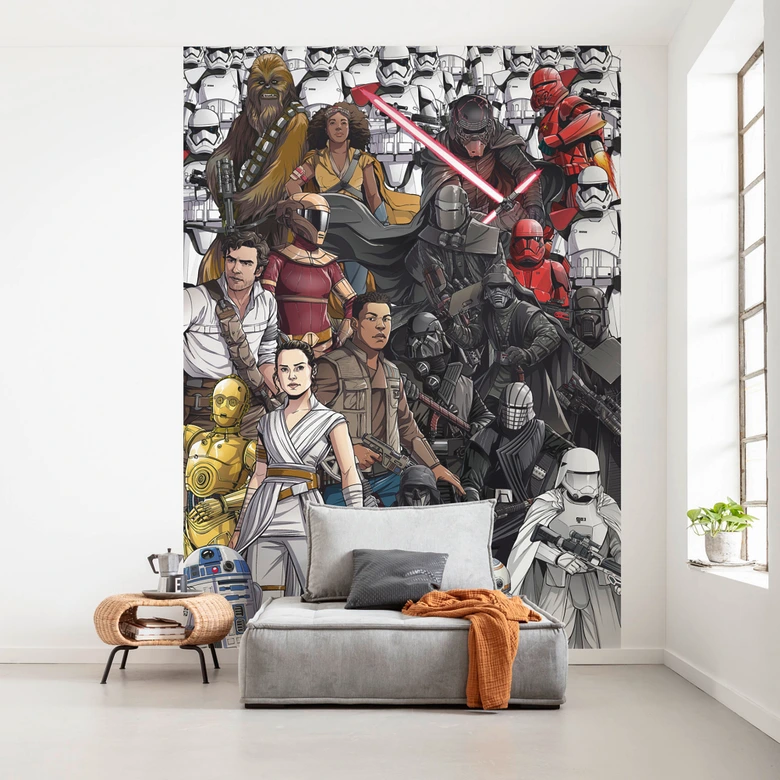Vlies Fototapete - Star Wars Retro Cartoon - 200 x 280 cm 