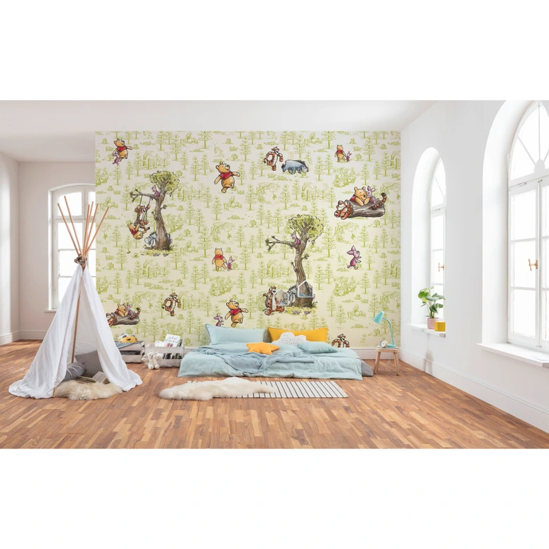 Vlies Fototapete - Winnie the Pooh Friends - 300 x 280 cm 