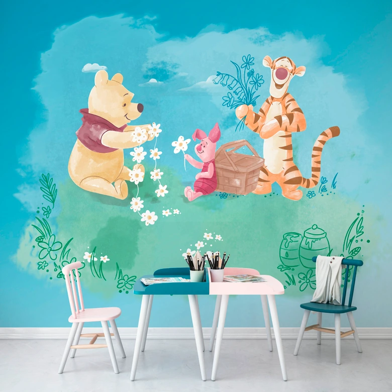 Papier peint - Winnie l'Ourson Pique-nique - 300 x 280 cm 