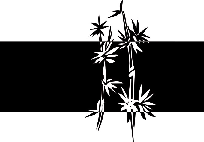 Dekoracja okienna bambus 2 negatyw 