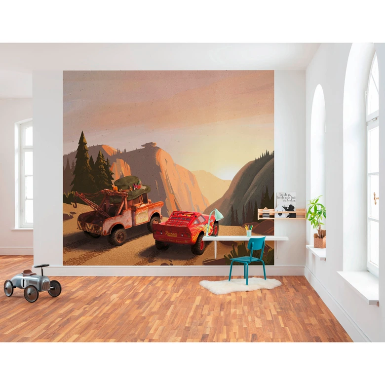 Vlies Fototapete - Cars Sundown - 300 x 280 cm 