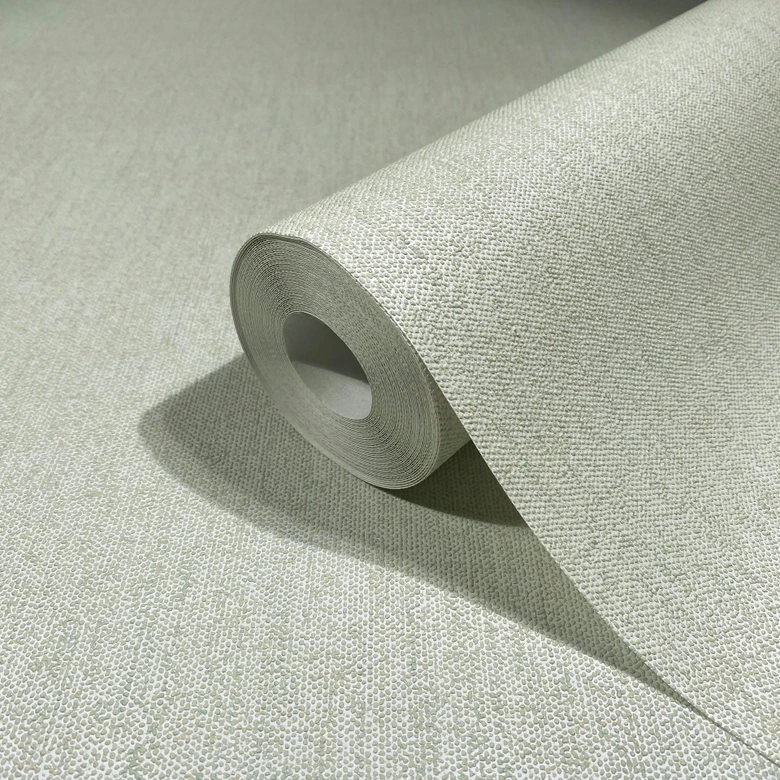 Non-woven wallpaper in green Lightly textured plain Modern  