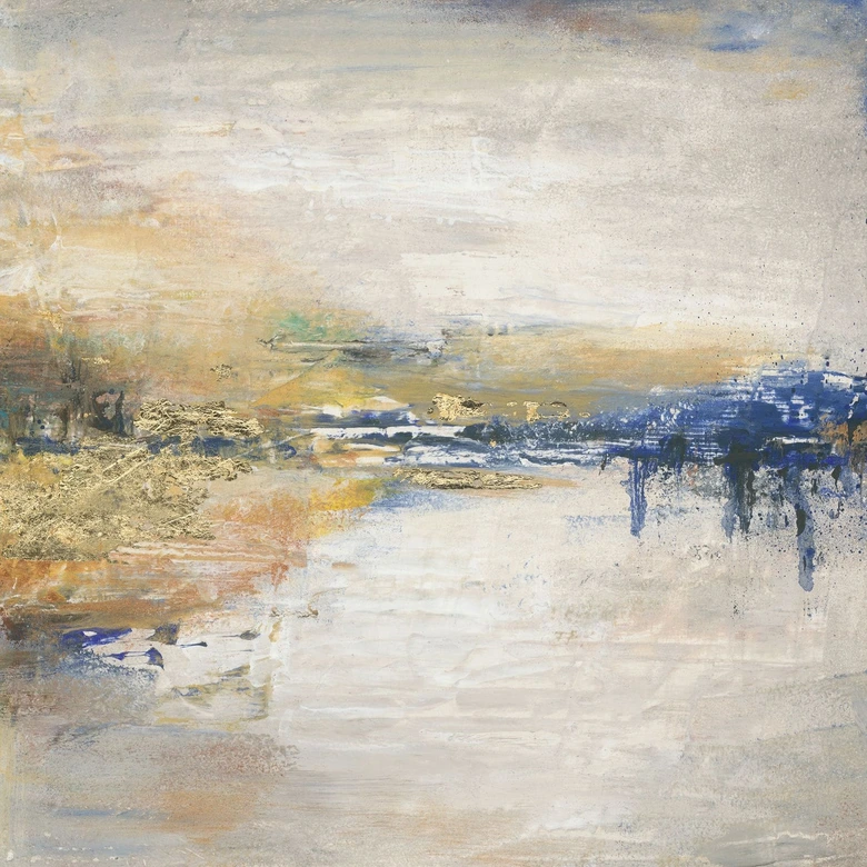 Fototapete in Beige mit abstraktem See Grafisch Klassisch 2,70 x 2,12m 