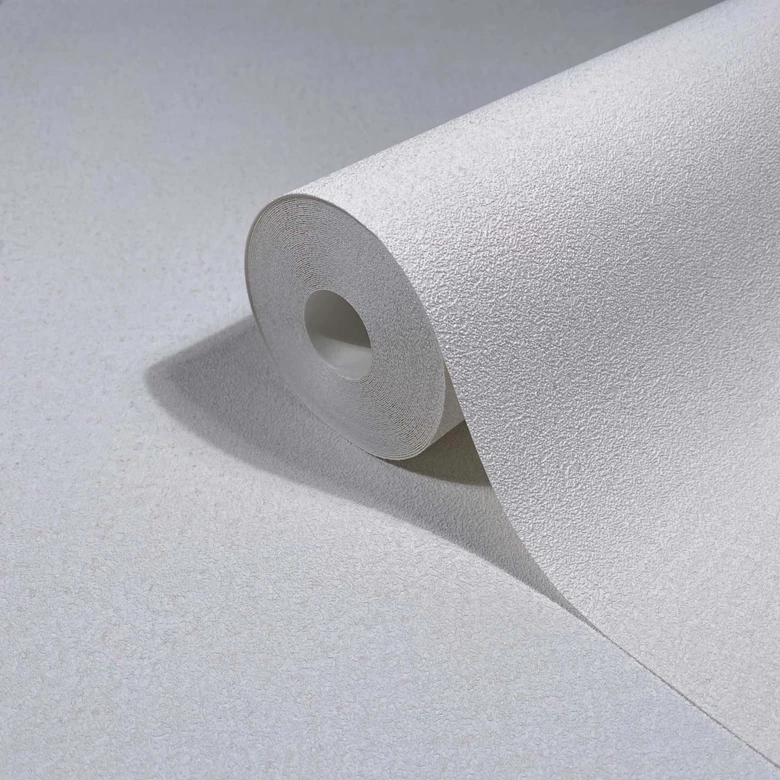 Vliestapete in Weiß Strukturiertes Textil Putzoptik Uni 