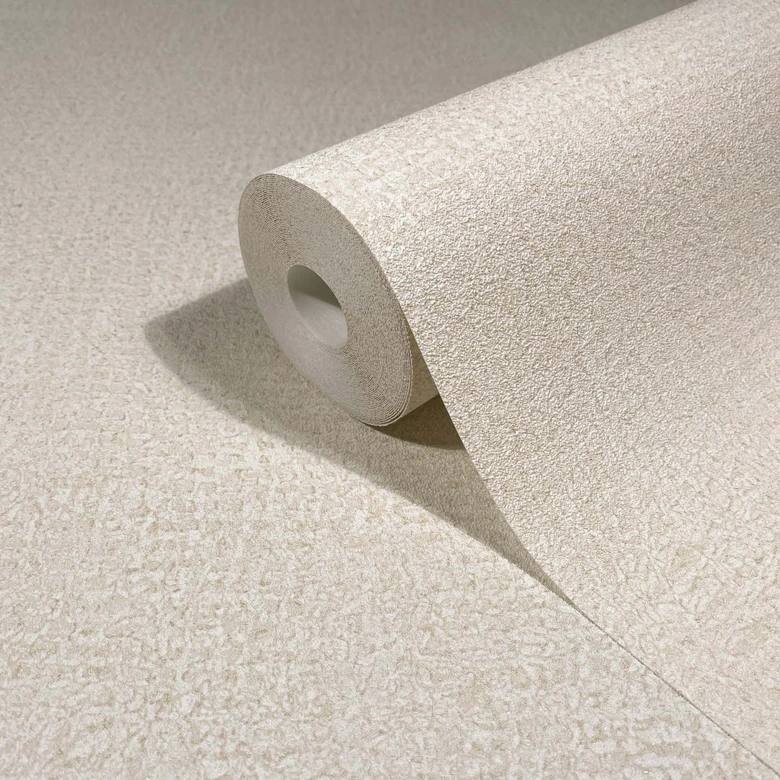 Vliestapete in Beige Strukturiertes Textil Putzoptik Uni 