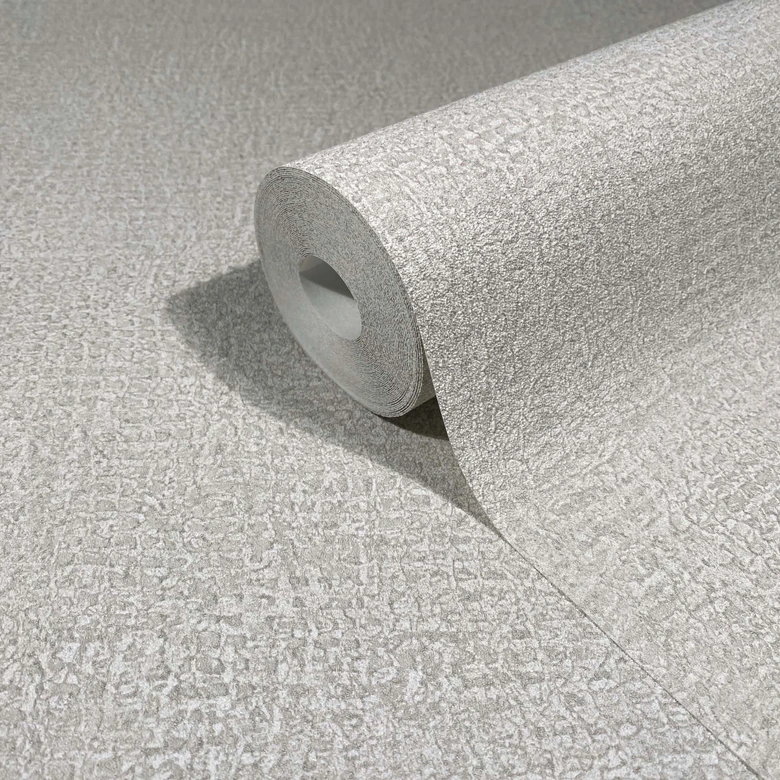 Vliestapete in Grau, Beige Strukturiertes Textil Putzoptik Uni 