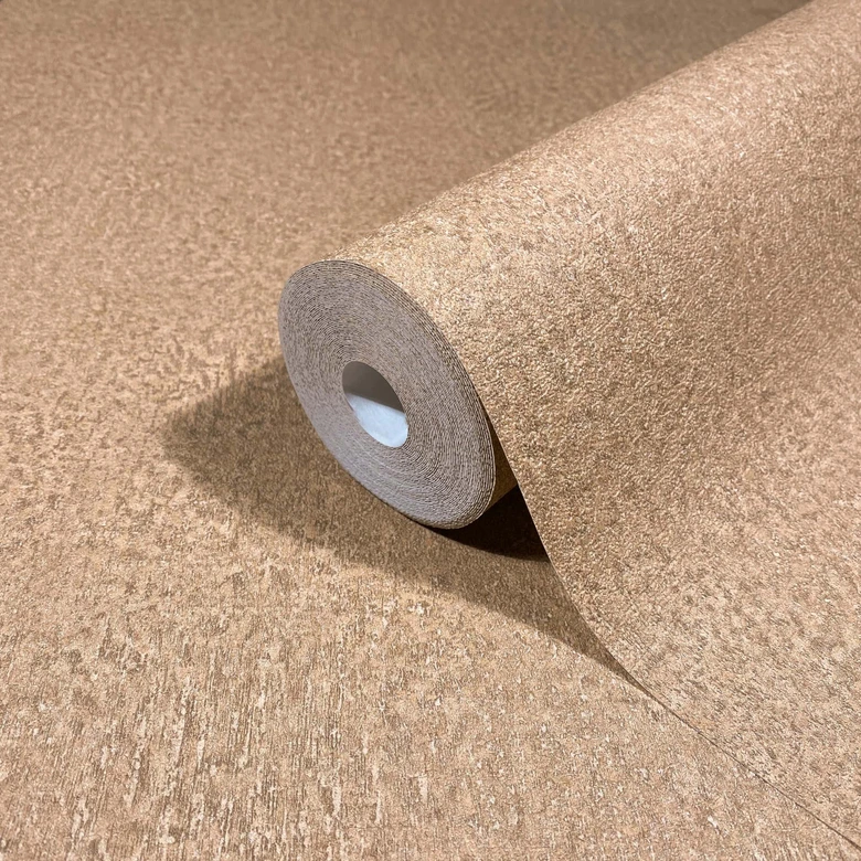 Non-woven tapet i brunt strukturerat gipsutseende vanligt 