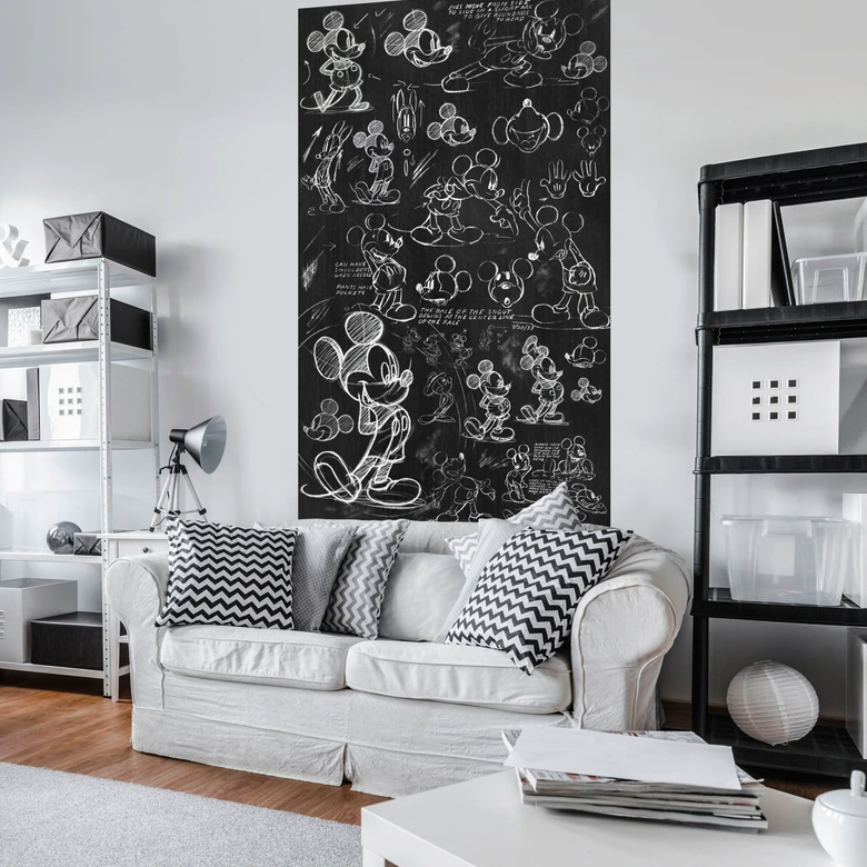 Vlies Fototapete - Mickey Chalkboard - 120 x 200 cm 
