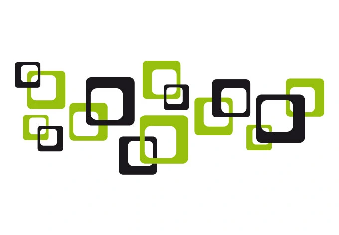 Retro Cubes Green Wall sticker 