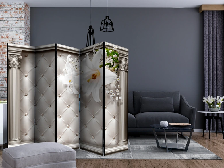 Paravent, Raumteiler freistehend, Trennwand - Eleganz der Säulen , 5-teilig - 225x172 cm 