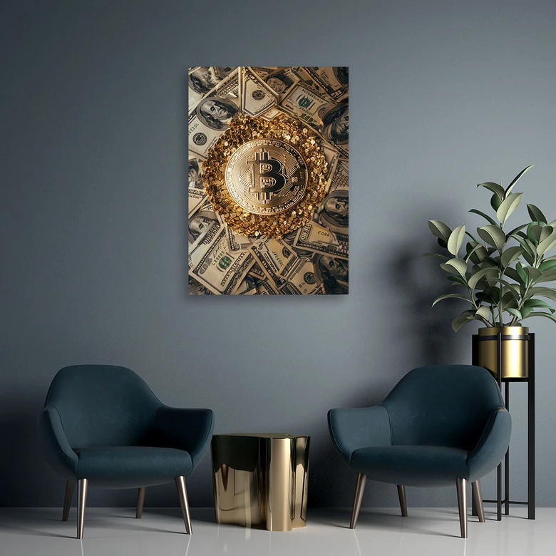 Leinwandbild Krypto-Bitcoin 
