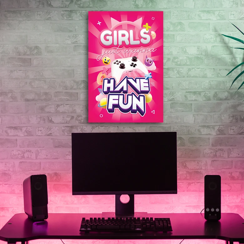 Canvasbillede, Gaming-inskription til kvinder 