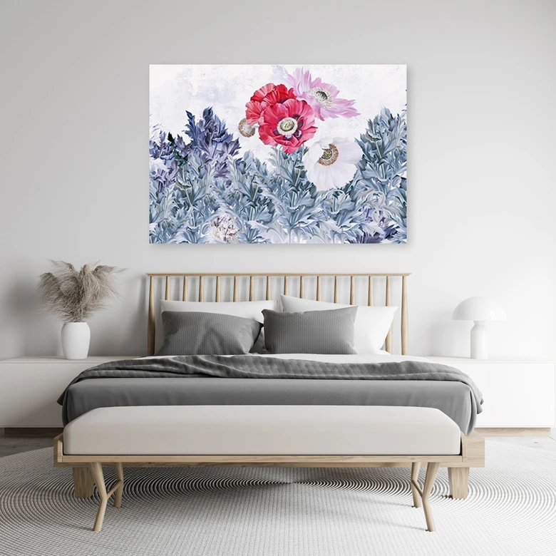 Leinwandbild, Mohnblumen wie gemalt 