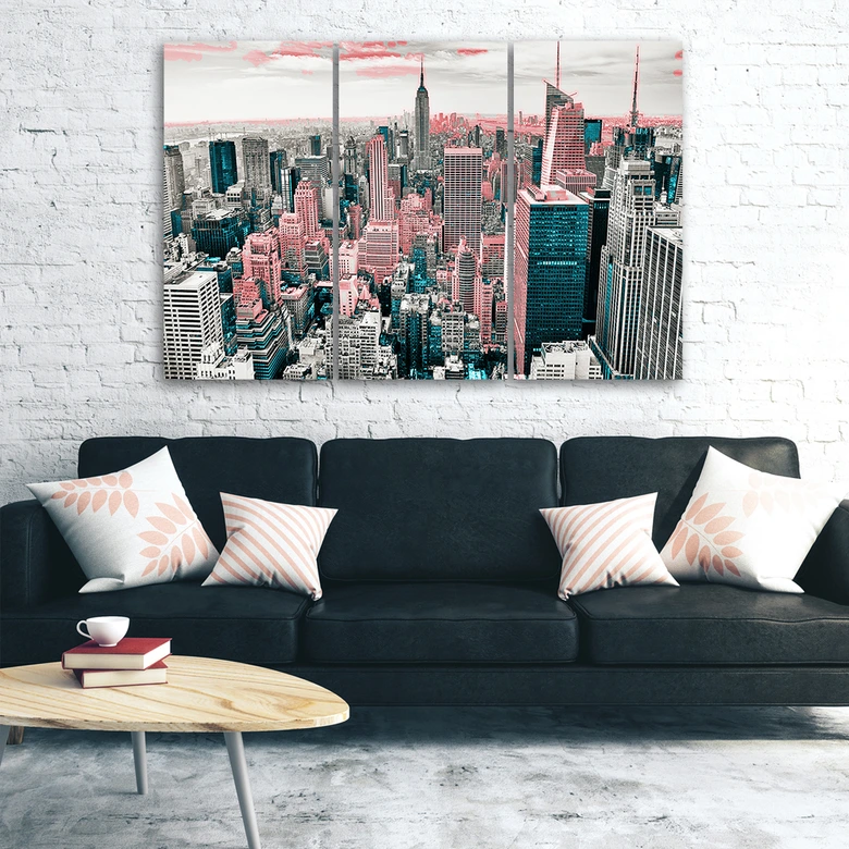 Leinwandbild 3-teilig, New York City Skyline USA 