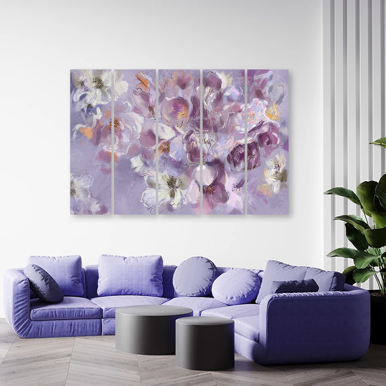 Leinwandbild 5 teilig, Iris Blume 
