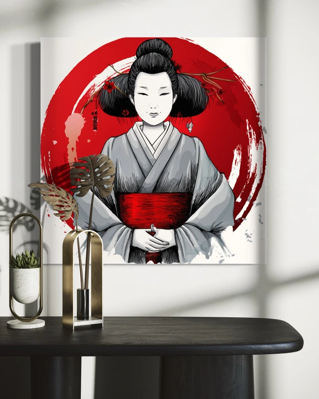 Leinwandbild Japanische Geisha Ukiyo-E 