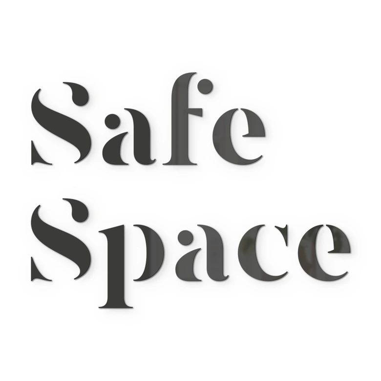 letra 3D Safe Space - decoración mural de cristal acrílico 