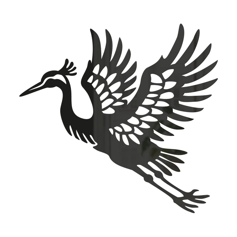 Wanddeko Kranich - eleganter Vogel - Acryldeko 