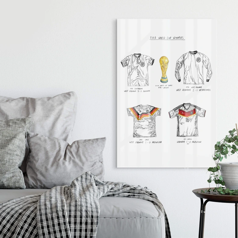 Acrylglasbild Sparshott - Fußballtrikots Deutschland 