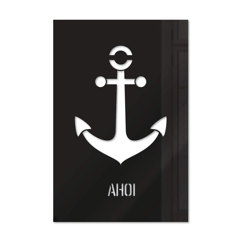 Dekobild Acrylglas - Ahoi  mit Anker 
