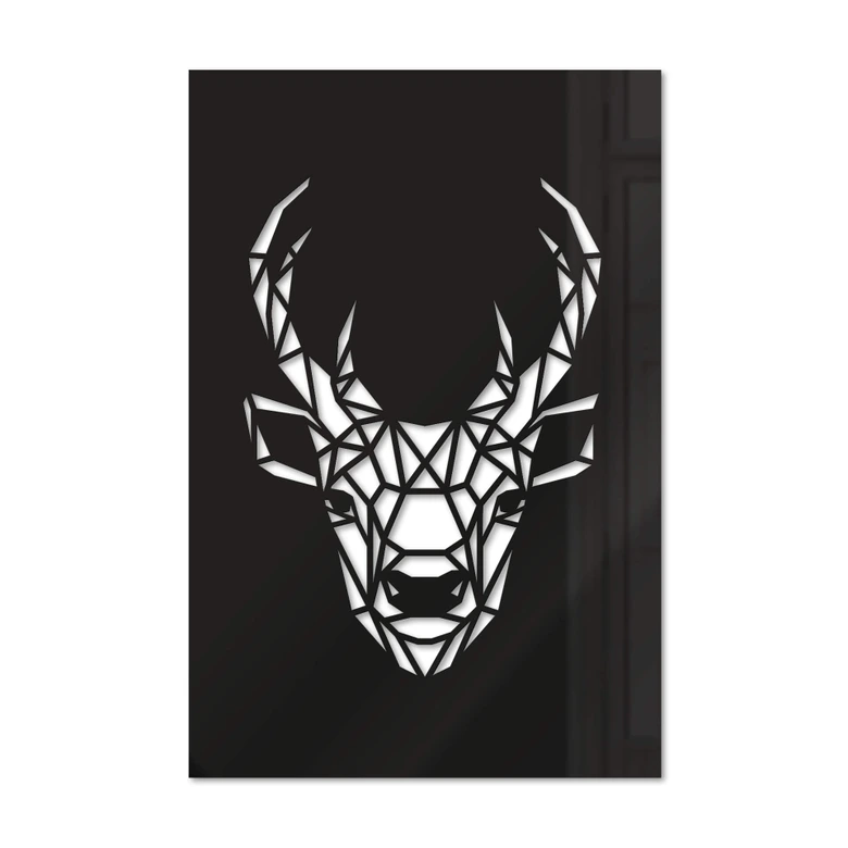 Cuadro decorativo cristal acrílico - Origami cabeza de ciervo 